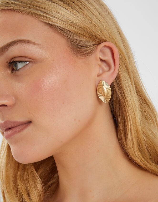 Accessorize Ribbed Diamond Stud Earrings