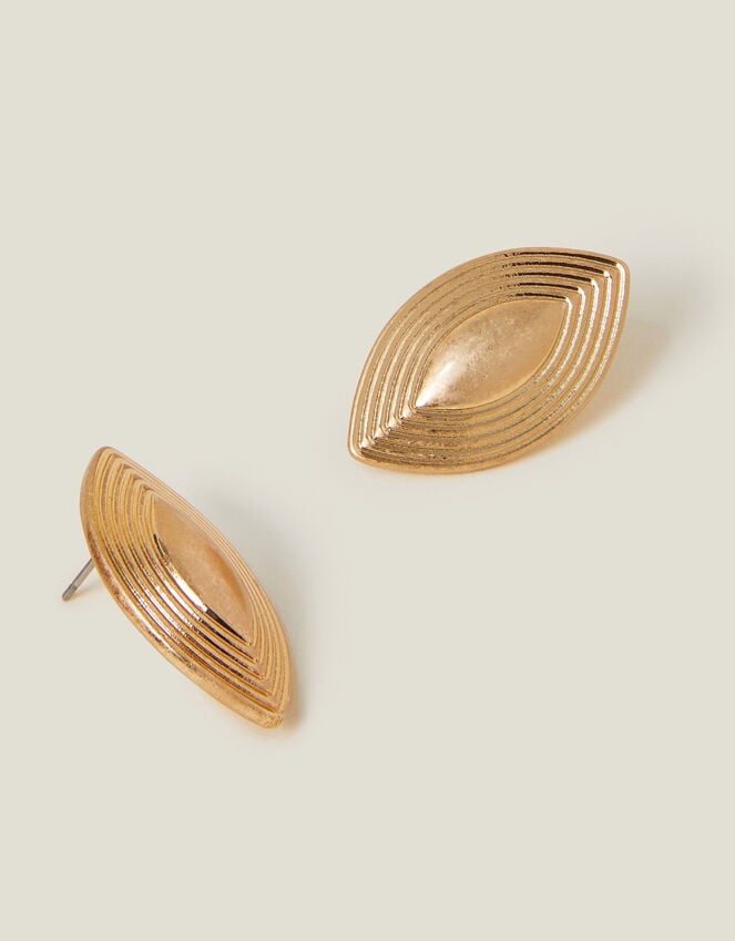 accessorize Ribbed Diamond Stud Earrings