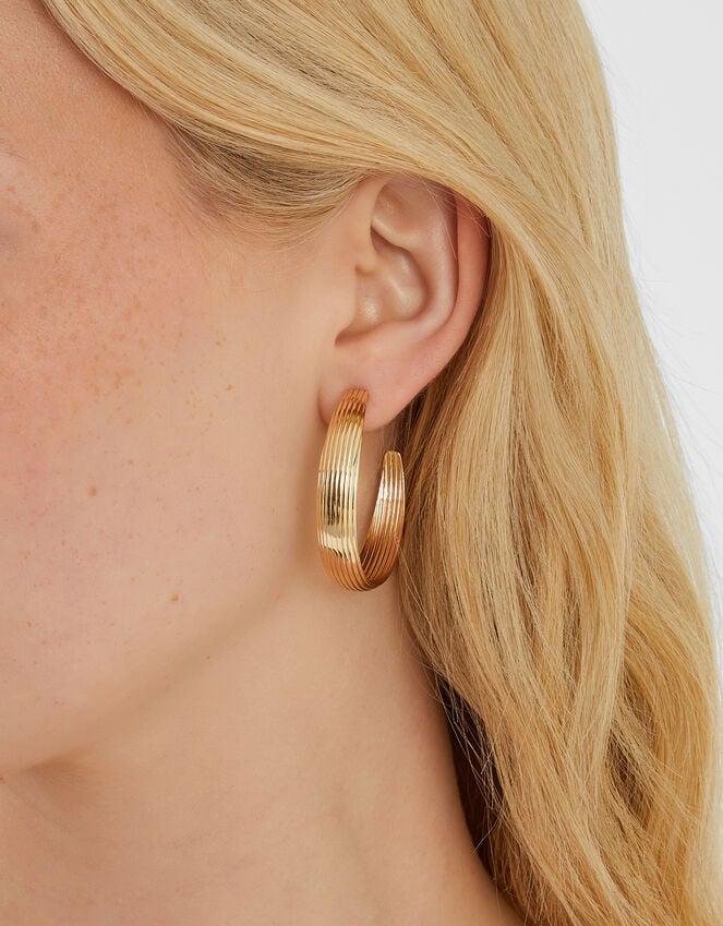 accessorize Ribbed Hoop Earrings