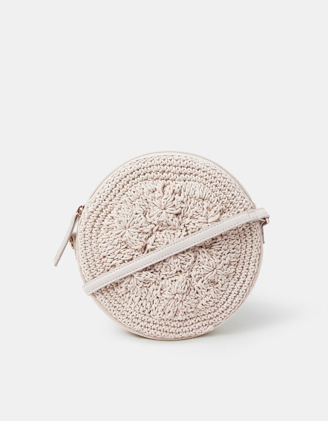 Accessorize Round Macrame Bag Cream