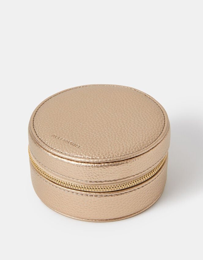Accessorize Round Metallic Jewellery Box