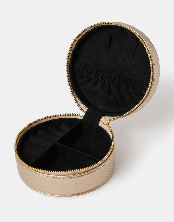 Accessorize Round Metallic Jewellery Box