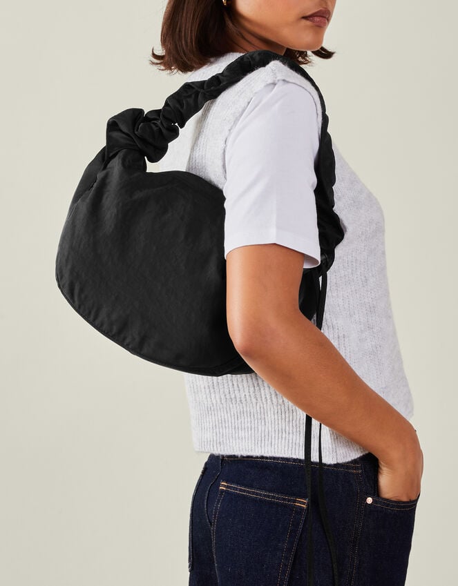 accessorize Ruched Strap Sling Bag Black