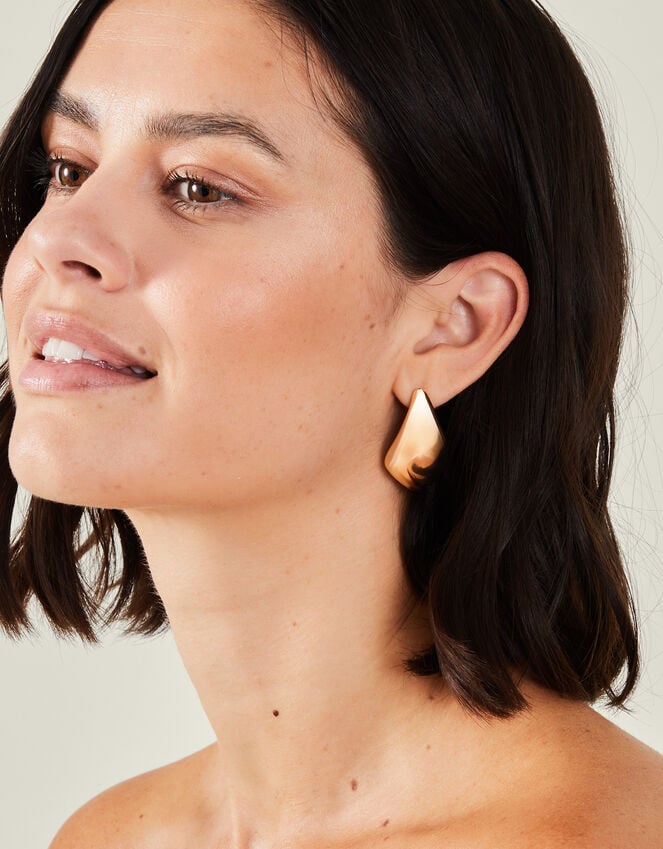 Accessorize Sculptural Diamond Drop Earrings