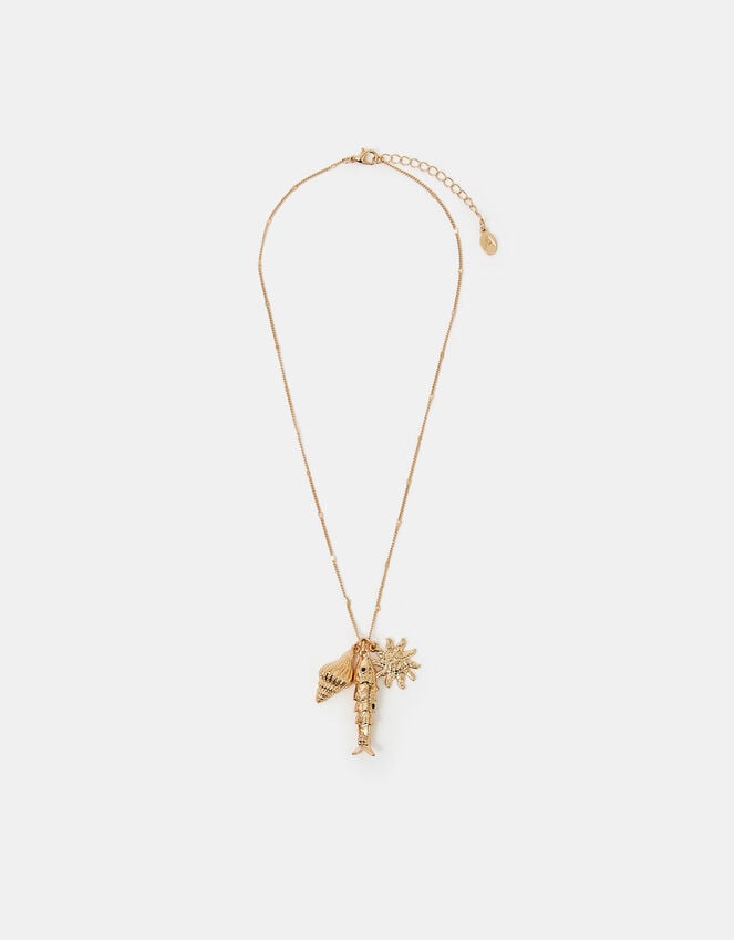Accessorize Sea Charm Pendant Necklace Gold