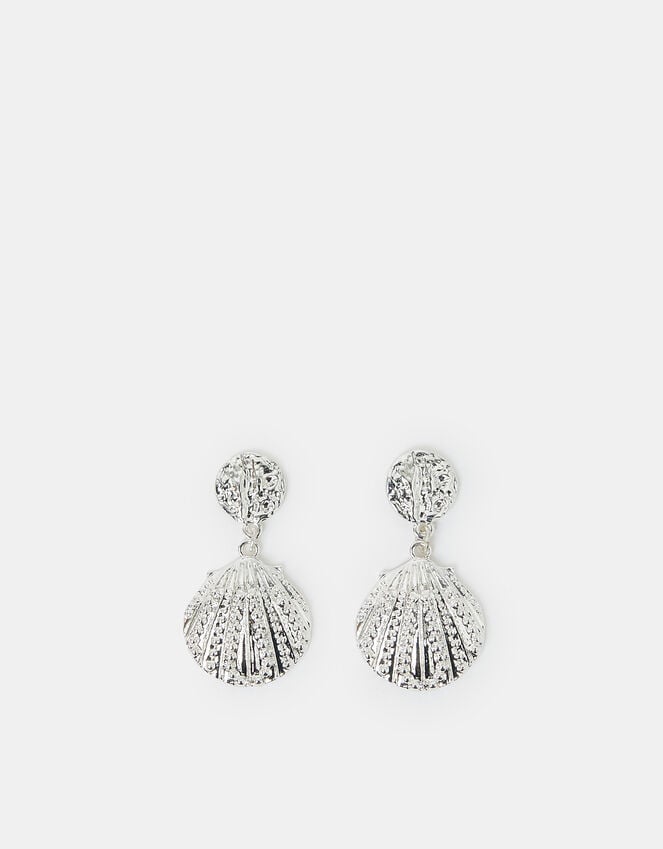 Accessorize Seashell Drop Earrings Silver