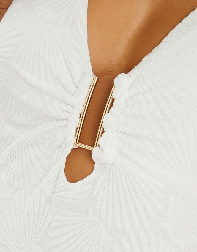 Accessorize Seashell Halter Swimsuit White