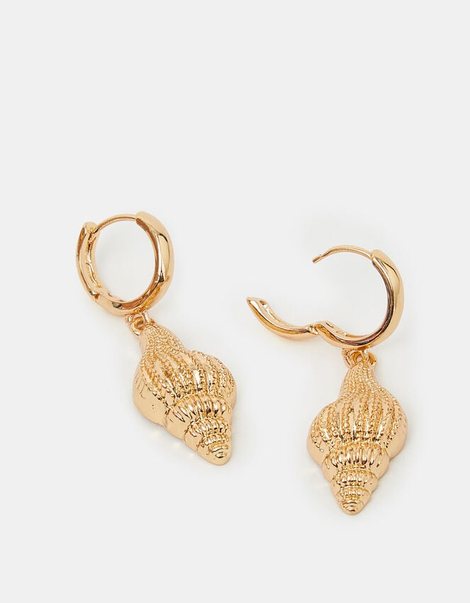 accessorize Seashell Huggie Hoop Earrings