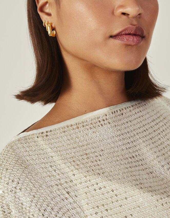 Accessorize Sequin Embellished Poncho Natural