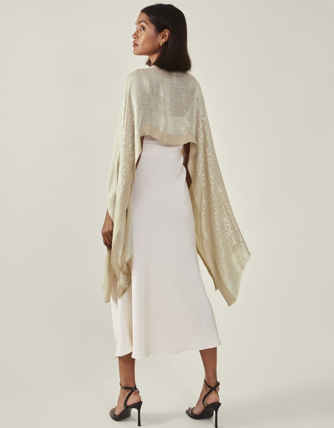 Accessorize Sequin Embellished Poncho Natural