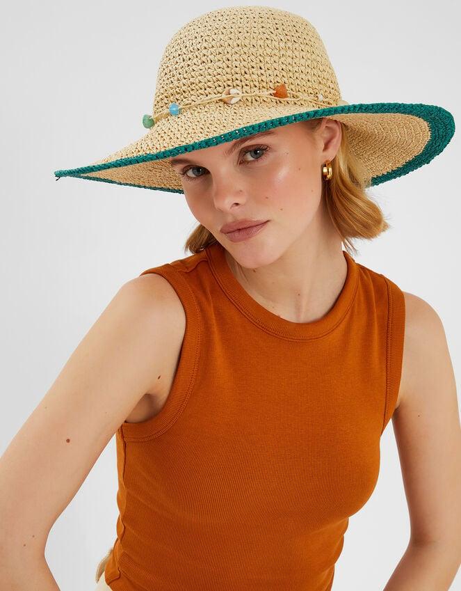 Accessorize Shell Beaded Floppy Hat