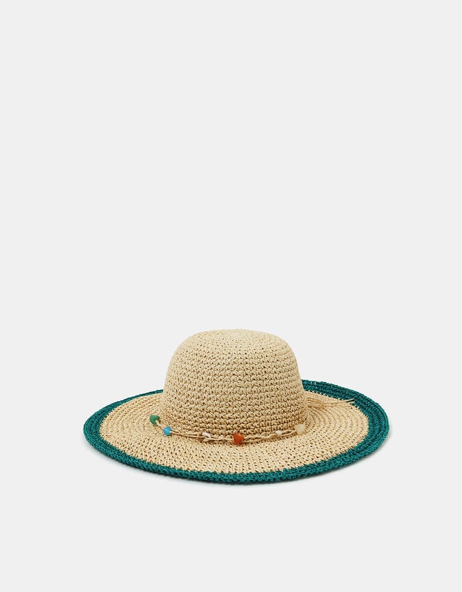 accessorize Shell Beaded Floppy Hat