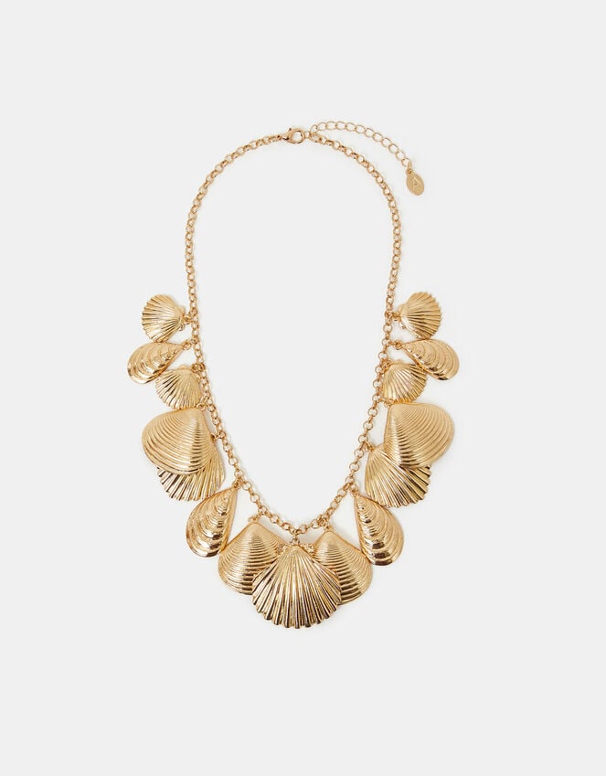 Accessorize Shell Charm Necklace Gold