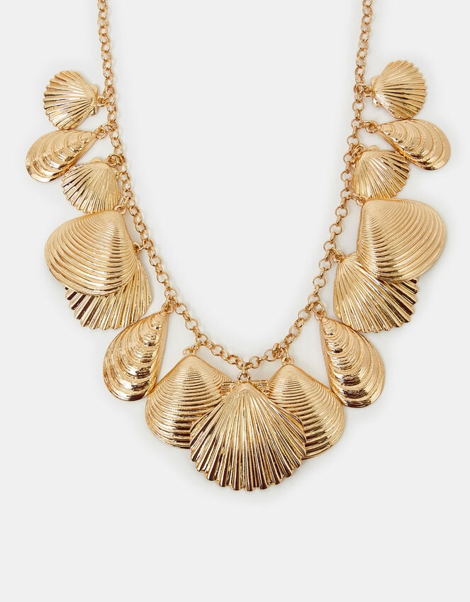 accessorize Shell Charm Necklace Gold