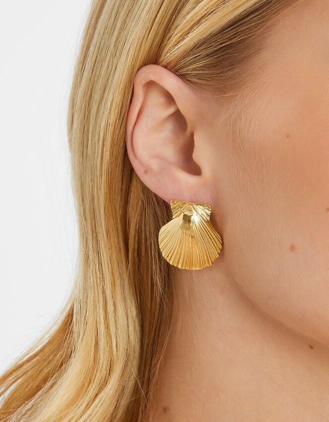 Accessorize Shell Drop Earrings Gold