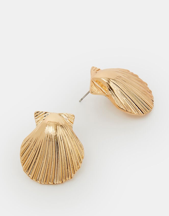 accessorize Shell Drop Earrings Gold