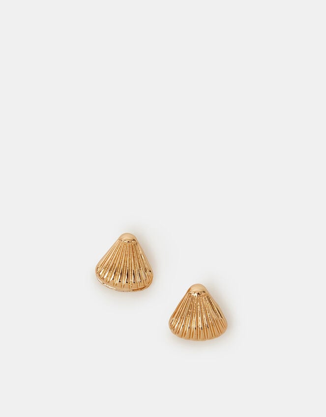 Accessorize Shell Huggie Hoop Earrings Gold