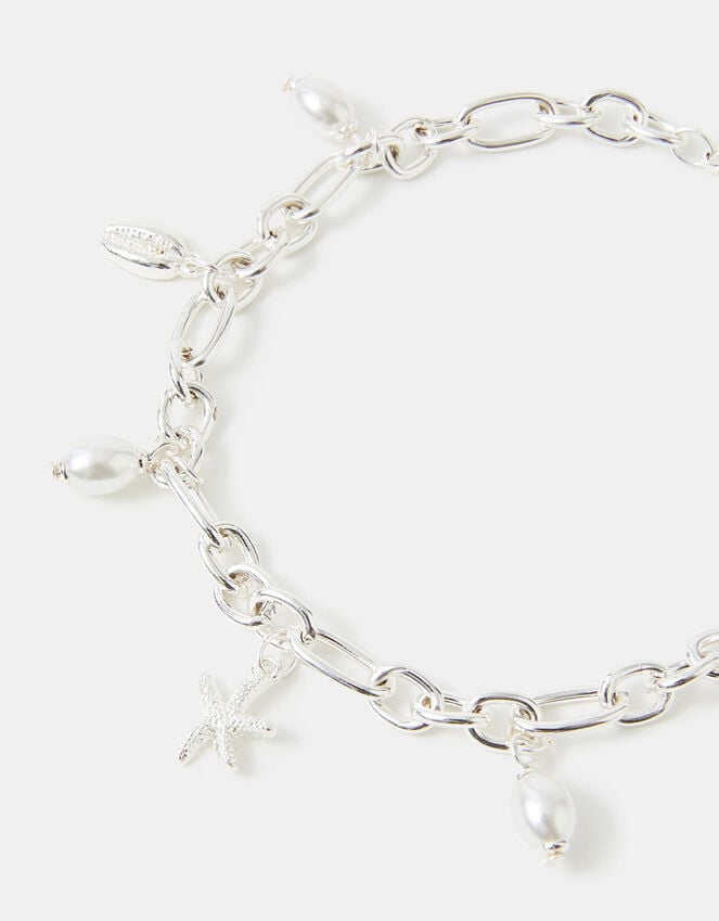 accessorize Shell & Pearl Charm Anklet