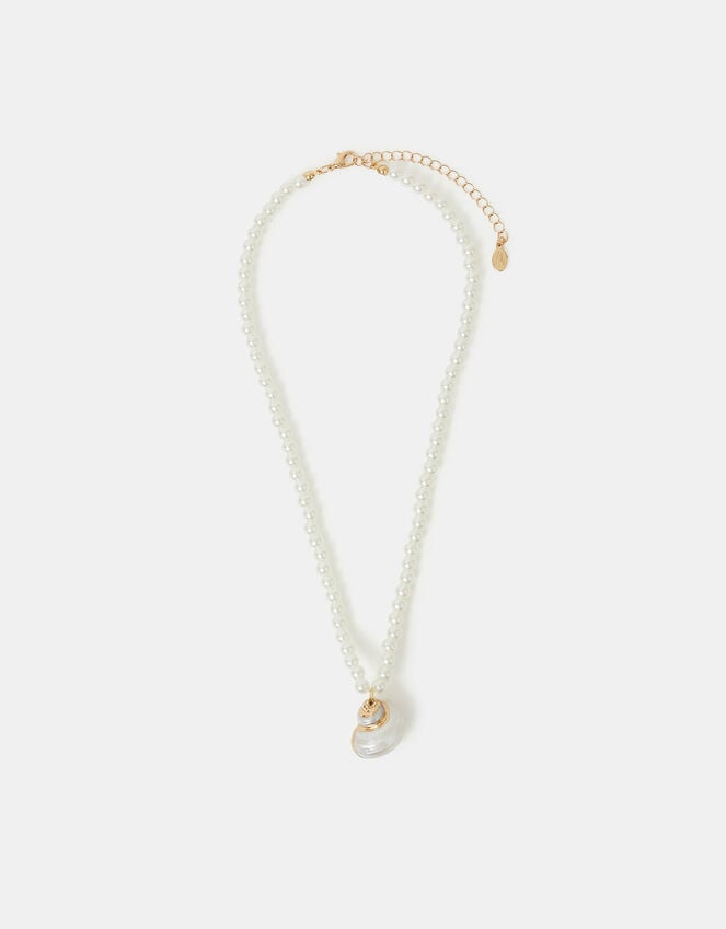 Accessorize Shell Pendant Pearl Necklace