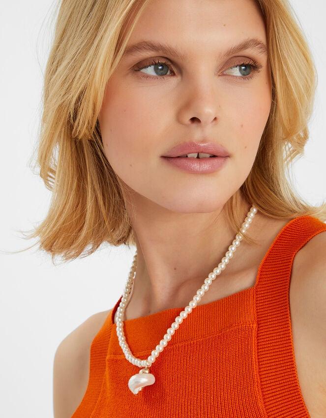 Accessorize Shell Pendant Pearl Necklace