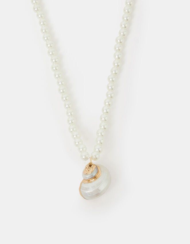 accessorize Shell Pendant Pearl Necklace