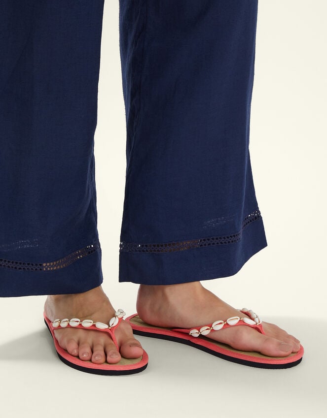 Accessorize Shell Seagrass Flip Flops Orange