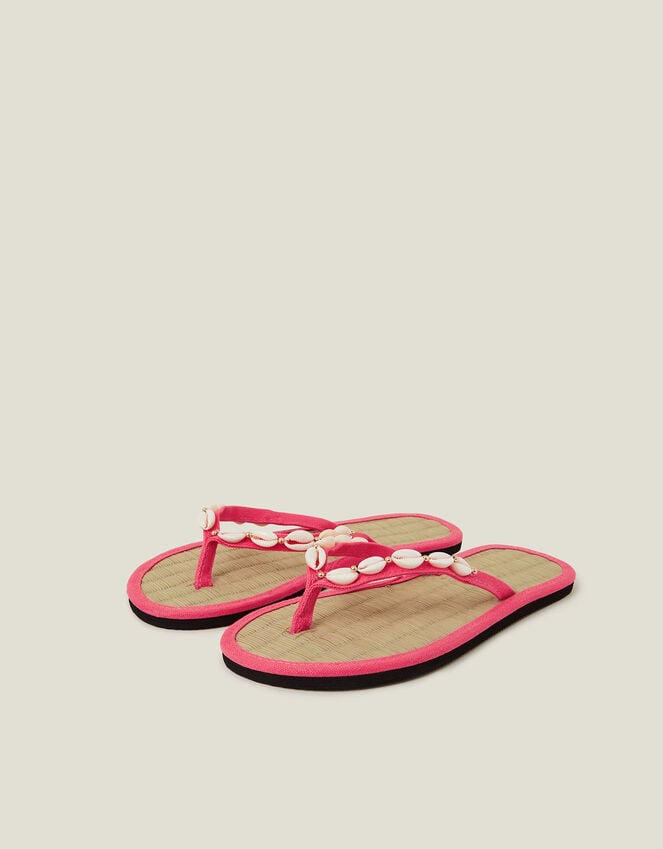 accessorize Shell Seagrass Flip Flops Orange