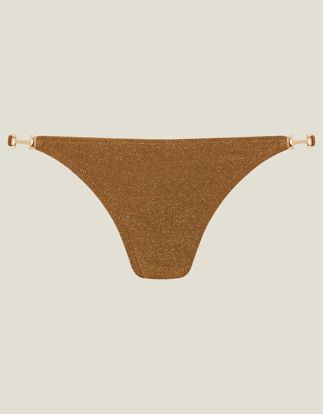 Accessorize Shimmer Bikini Bottoms Gold