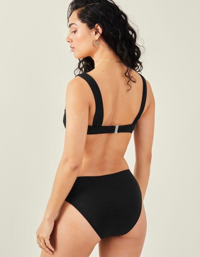 Accessorize Shimmer Moulded Cup Bikini Top Black