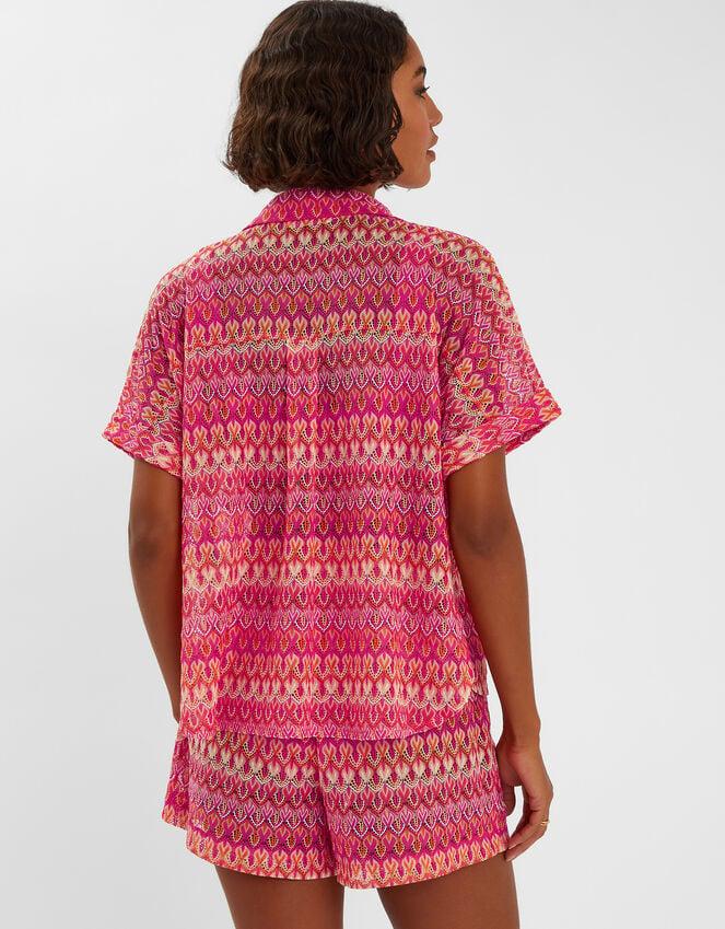 Accessorize Short Sleeve Crochet Shirt Multi