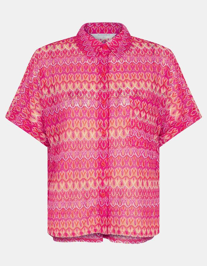 Accessorize Short Sleeve Crochet Shirt Multi