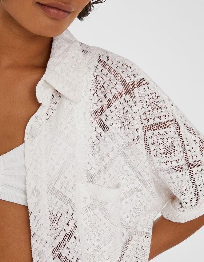Accessorize Short Sleeve Lace Shirt Ivory
