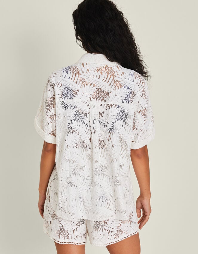 Accessorize Short Sleeve Lacy Palm Shirt Ivory