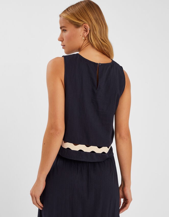 Accessorize Sleeveless Ric Rac Top Black