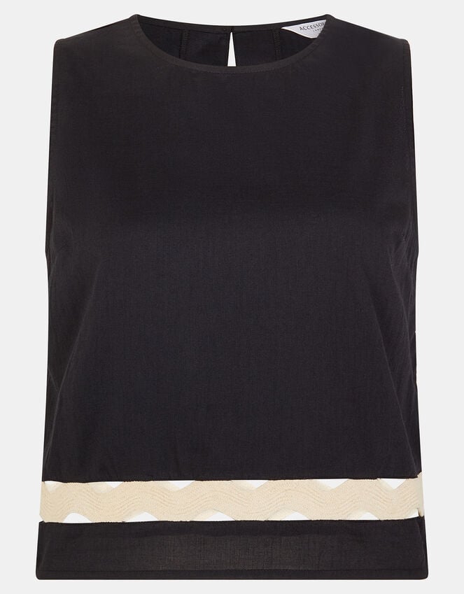 Accessorize Sleeveless Ric Rac Top Black
