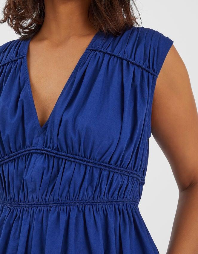 Accessorize Sleeveless Ruched Midi Dress Blue