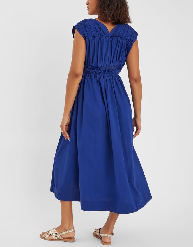 Accessorize Sleeveless Ruched Midi Dress Blue