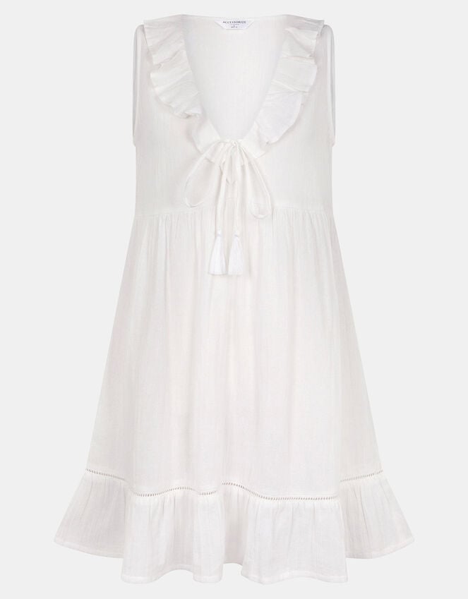 Accessorize Sleeveless Ruffle Mini Dress White
