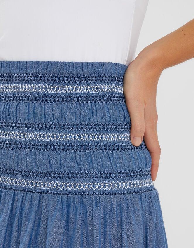 Accessorize Smock Tiered Maxi Skirt Blue