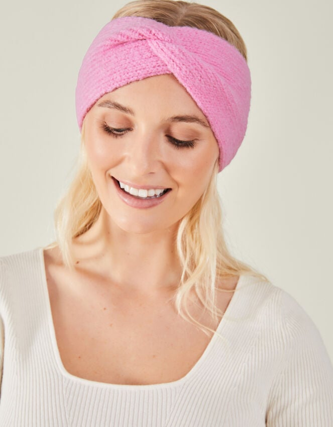 Accessorize Soft Knit Bando Headband Pink