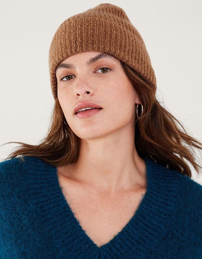 Accessorize Soho Knit Beanie Hat Camel
