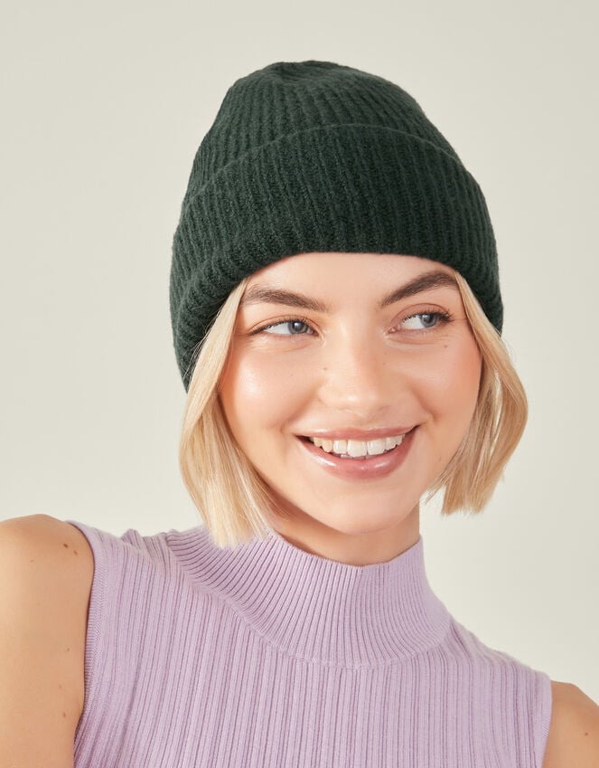 Accessorize Soho Knit Beanie Hat Green