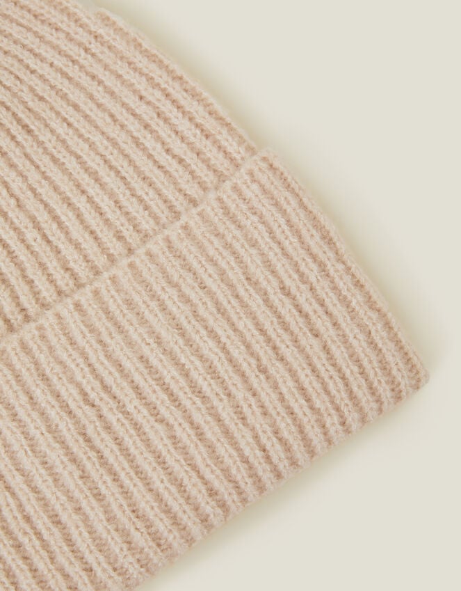 Accessorize Soho Knit Beanie Hat Natural