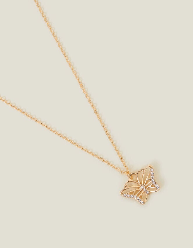 accessorize Sparkle Butterfly Pendant Necklace
