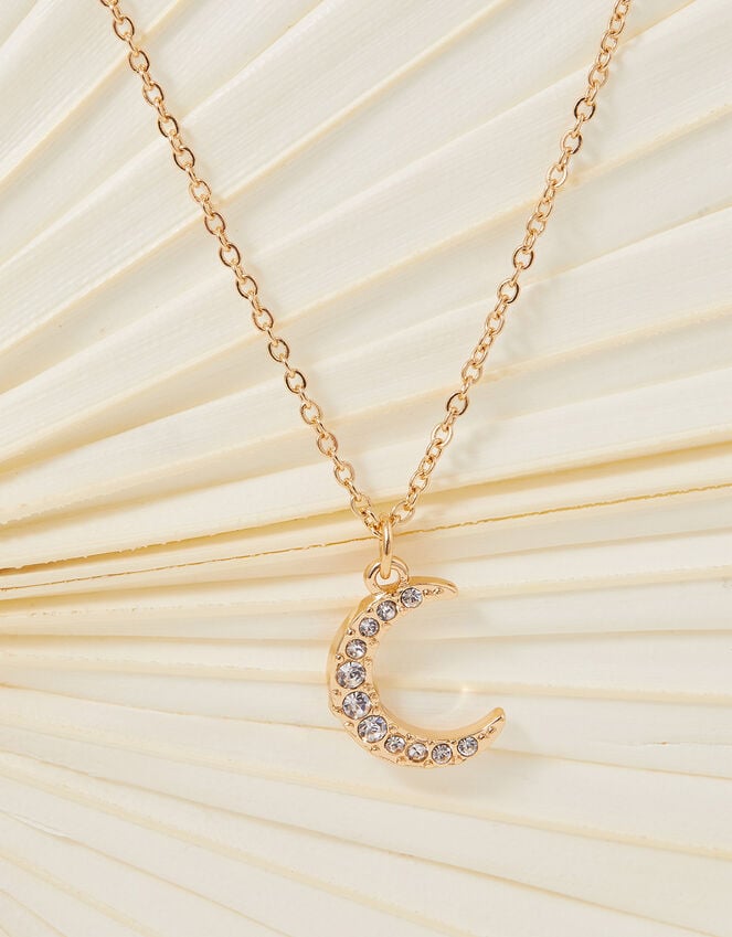 Accessorize Sparkle Moon Pendant Necklace