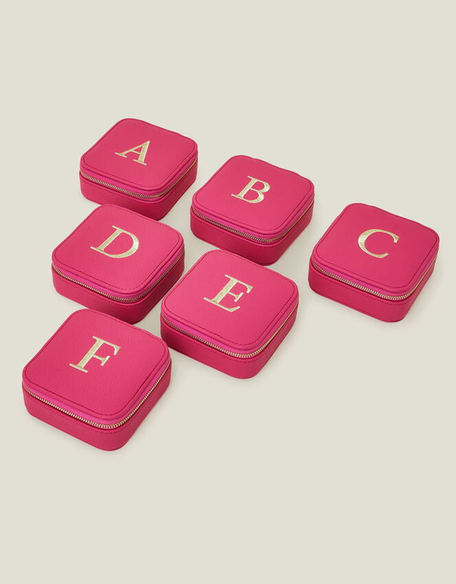 Accessorize Square Initial Jewellery Box Pink