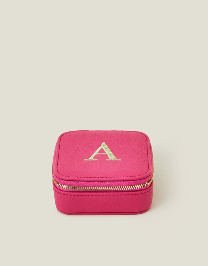 accessorize Square Initial Jewellery Box Pink