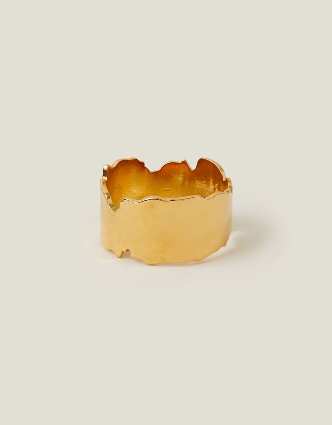 Accessorize Stainless Steel Chunky Band Ring Gold