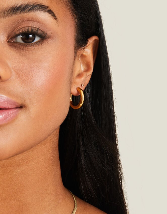 Accessorize Stainless Steel Chunky Hoops