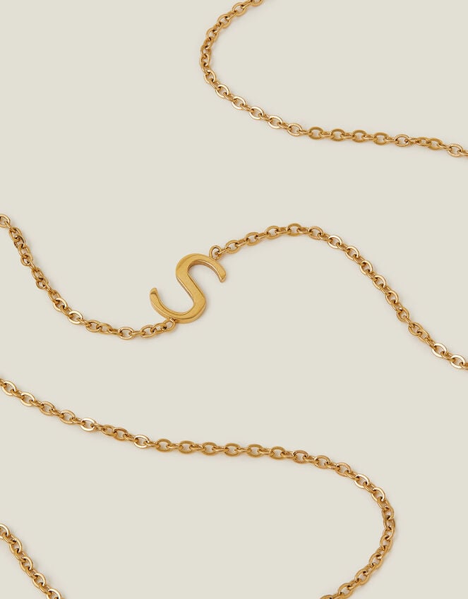 accessorize Stainless Steel Initial Necklace Gold